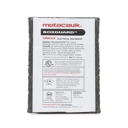 Rectorseal Corp. Metacaulk Box Guard Single 47 mm x 71 mm 66366